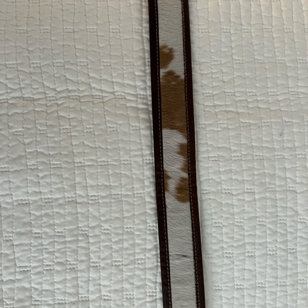 Joan & David Brown Leather Cowhide Belt w Silver Buckle Size Medium - Picture 3 of 5